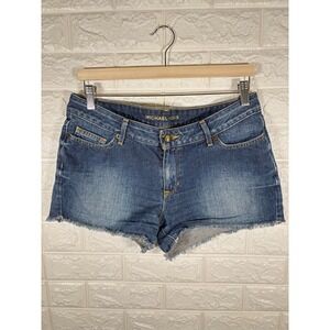 Michael Kors Denim Jean Shorts‎ Frayed Hem Blue Wash Women's Size 4
